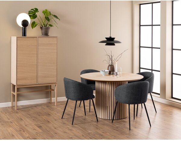 Set di sedie da pranzo grigio scuro in imbottito con braccioli 2 pz Eleanor – Actona