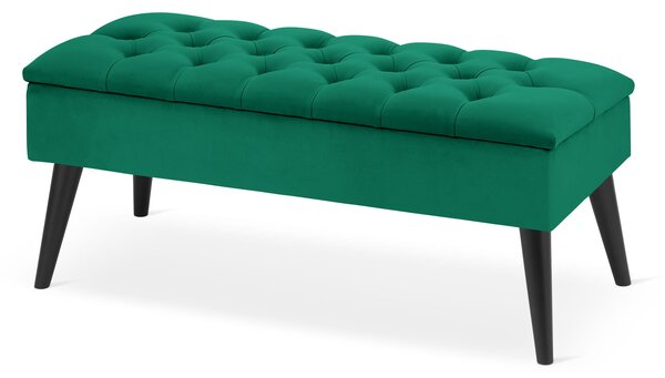 Pouf contenitore trapuntato RETRO BOTTLE GREEN