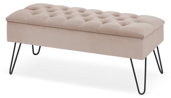 Pouf contenitore trapuntato PIN LATTE