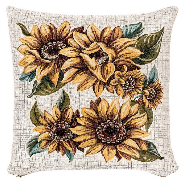 Federa cuscino gobelin Girasole Chenille IT120