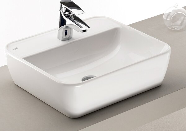 Lavabo da appoggio in Vetroceramica - 45x14x42 cm (LxAxP)