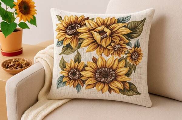 Federa cuscino gobelin Girasole Chenille IT120