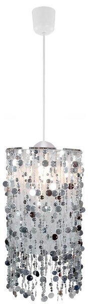 Lampada a sospensione, argento, decorazione, H 152 cm