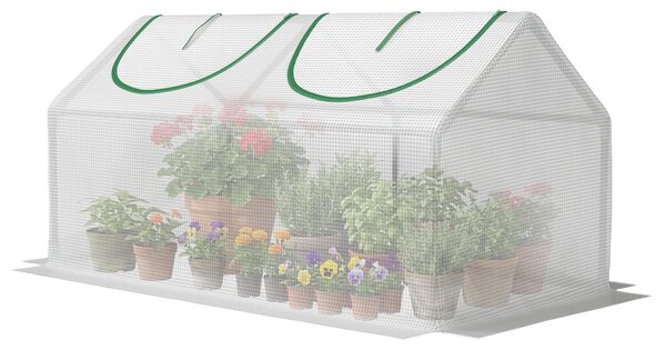 Outsunny serra in foglio con finestra PE casa del pomodoro 120x60x60cm bianco