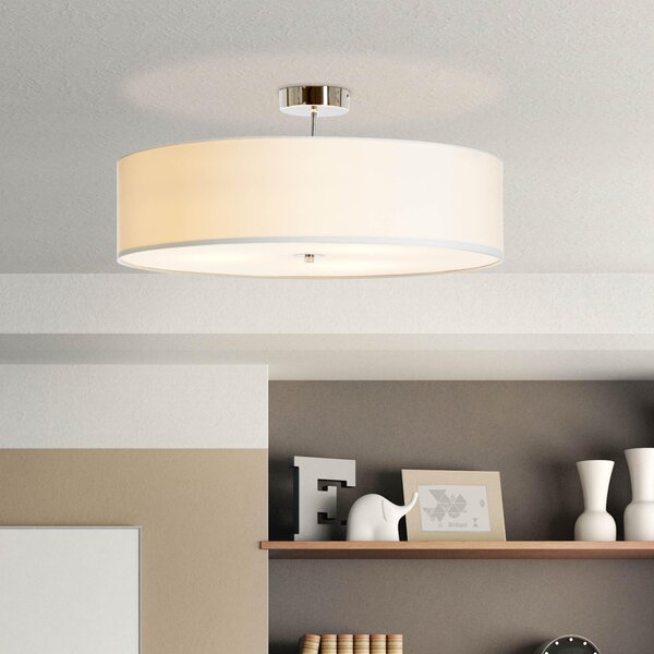 Lampada da soffitto moderna, con paralume in tessuto tinta unita, metallo/tessuto Ø60cm