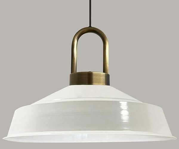 Lampada a sospensione Asletl-Lock Lampada a sospensione in metallo Ø40 cm Lampada bianca