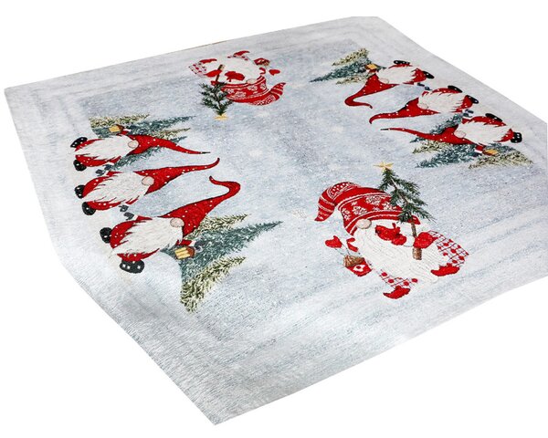 Tovaglia natalizia in ciniglia Merry Christmas 90x90 cm Chenille IT044