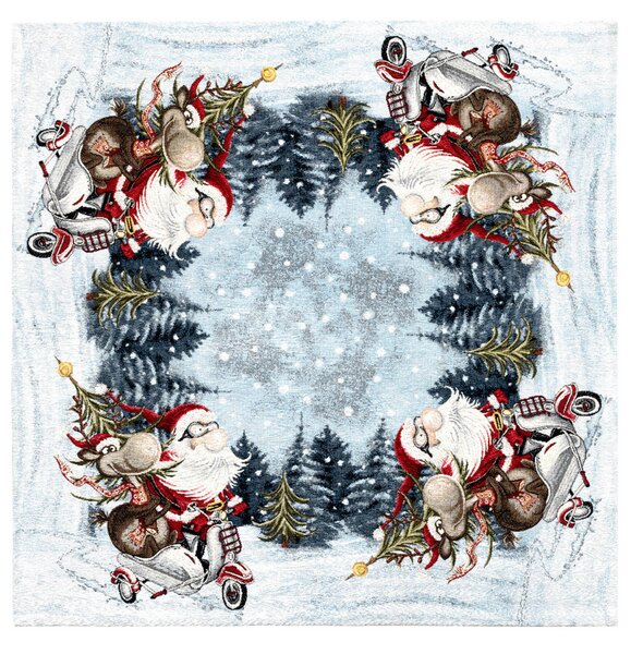 Tovaglia natalizia in ciniglia 90x90 cm Chenille IT045