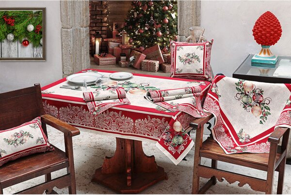 Tovaglia natalizia in tessuto arazzo con lurex - Decorazioni natalizie