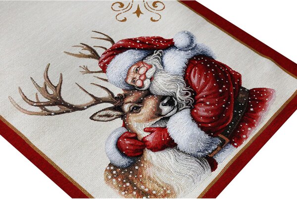 Runner da tavola natalizio in arazzo con lurex - Babbo Natale