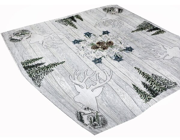 Tovaglia Gobelin ciniglia Cervo grigio 90x90 cm Chenille IT027