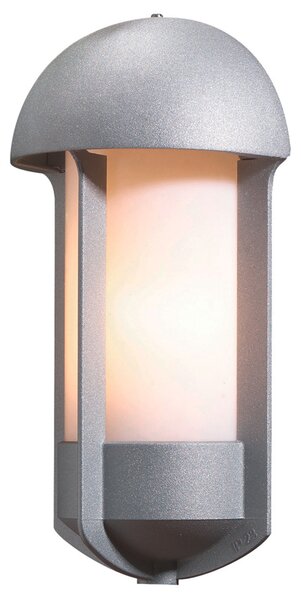 Konstsmide Tyr Applique in alluminio verniciato argento, con vetro acrilico opalino