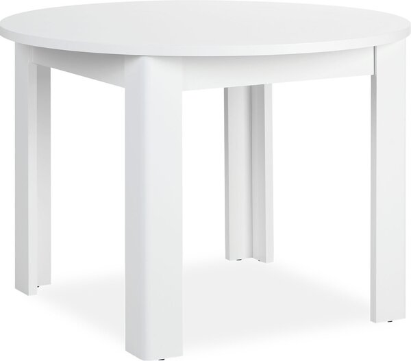 Homestyle4u Tavolo da pranzo rotondo Ø 106 cm Bianco Tavolo da pranzo Tavolo in legno Tavolo da cucina in legno