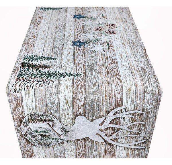 Runner Gobelin Cervo marrone Chenille IT027