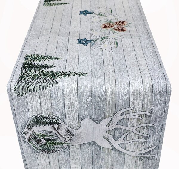 Runner Gobelin Cervo grigio Chenille IT027