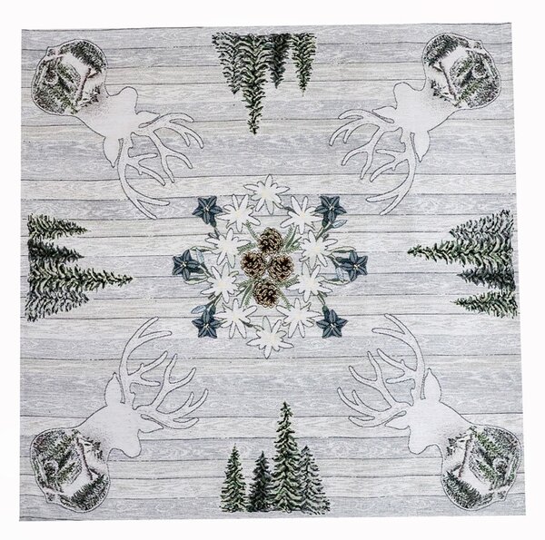 Tovaglia Gobelin ciniglia Cervo grigio 90x90 cm Chenille IT027