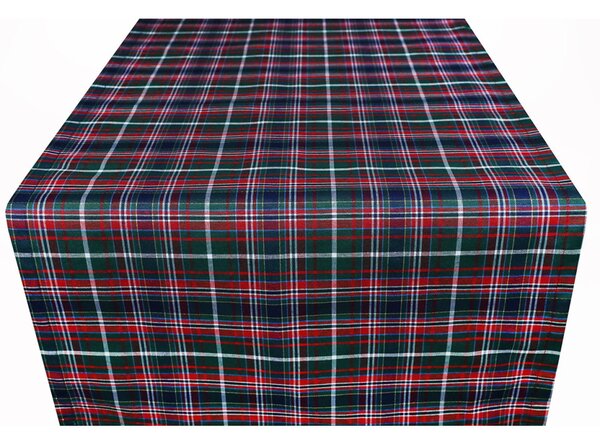 Runner di natale a quadri verdi con lurex