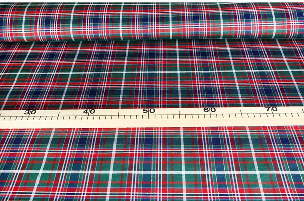 Runner di natale a quadri verdi con lurex