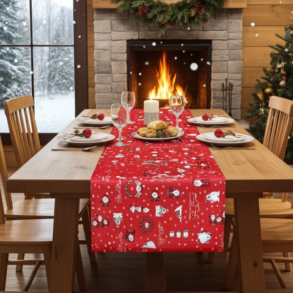 Runner di natale Babbo Natale in rosso