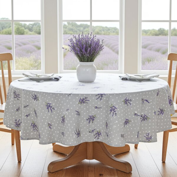 Tovaglia rotonda Lavanda a pois