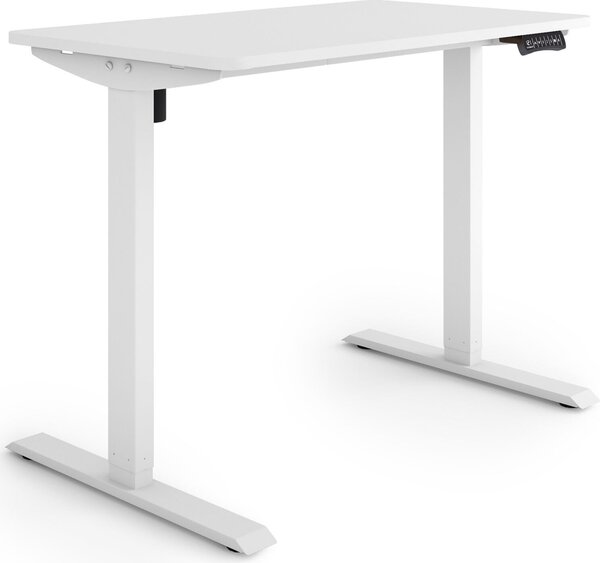 ESMART Germany ETX-121WW 100x60 cm Bianca Scrivania ergonomica sit-stand Regolabile elettricamente in altezza in modo continuo 73,5-123,5 cm 3x memoria Promemoria attività Soft-Start/Stop Montaggio rapido