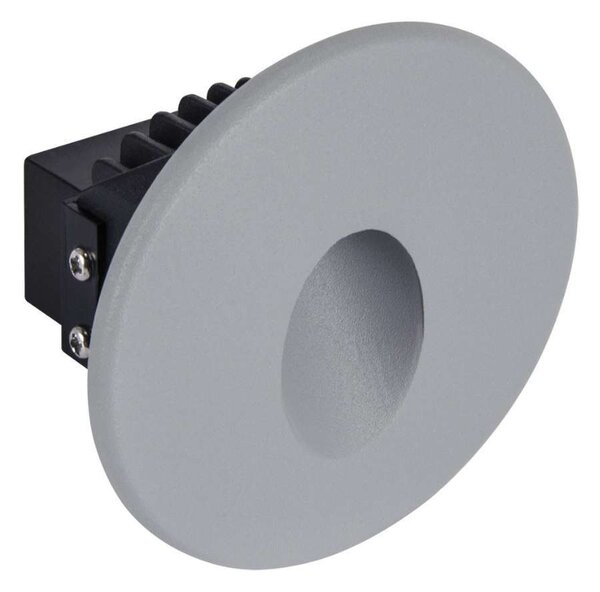 Lampada da scala a LED a gradini, da parete, per interni ed esterni, grigia, rotonda, bianco neutro