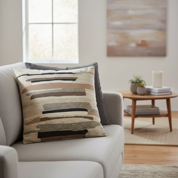 Federa cuscino gobelin cinigliato Fuji beige Chenille IT122