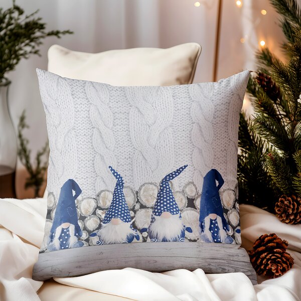 Federa cuscino Gnomi blu 40x40 cm Made in Italy