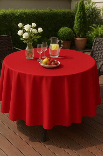 Tovaglia da giardino rotonda Ø 150 cm rosso