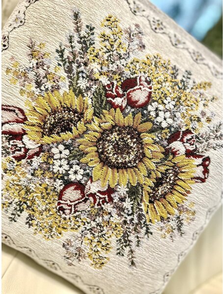 Federa cuscino gobelin Girasoli Chenille IT101