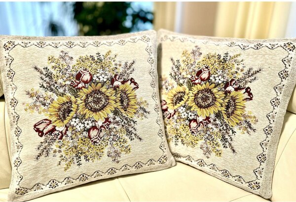 Federa cuscino gobelin Girasoli Chenille IT101