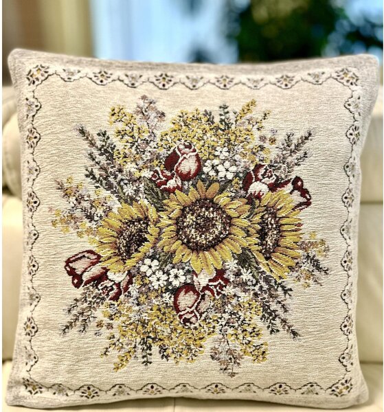 Federa cuscino gobelin Girasoli Chenille IT101