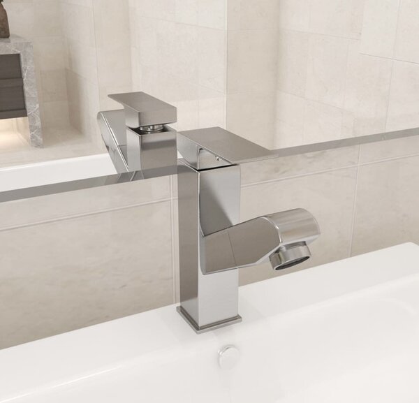 Rubinetto per lavabo con doccetta estraibile argento 157x172 mm