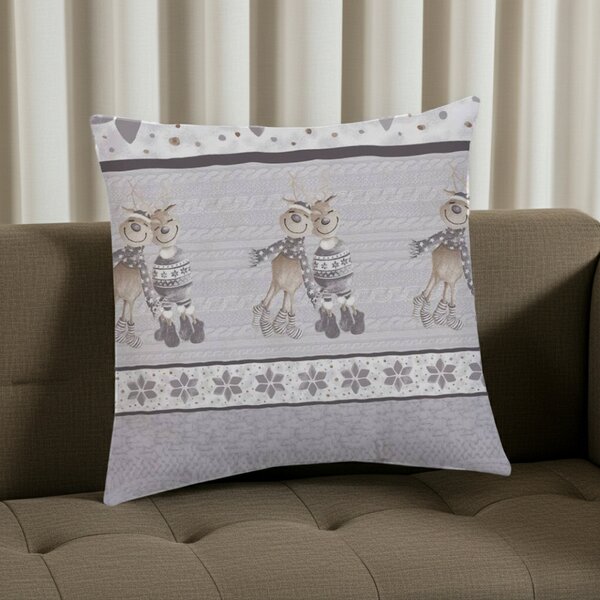 Federa cuscino renna beige 40x40 cm Made in Italy