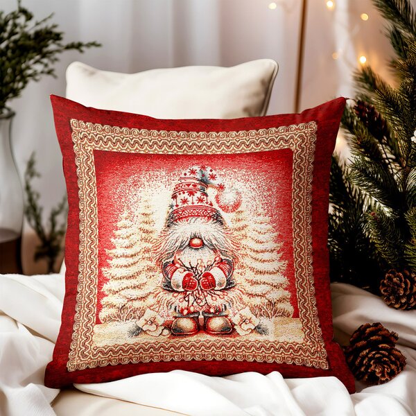 Federa di lusso con arazzo da elfo natalizio con filo di lurex dorato