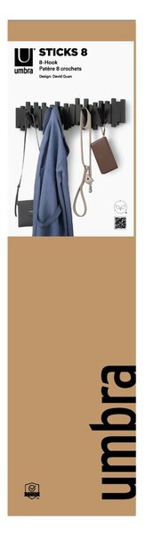 Attaccapanni da parete nero in plastica 72 cm Sticks – Umbra