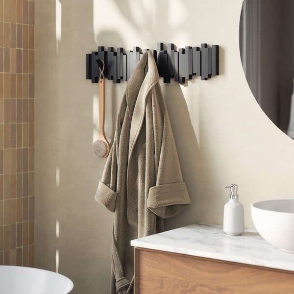 Attaccapanni da parete nero in plastica 72 cm Sticks – Umbra