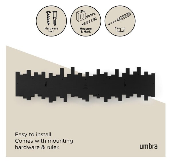 Attaccapanni da parete nero in plastica 72 cm Sticks – Umbra