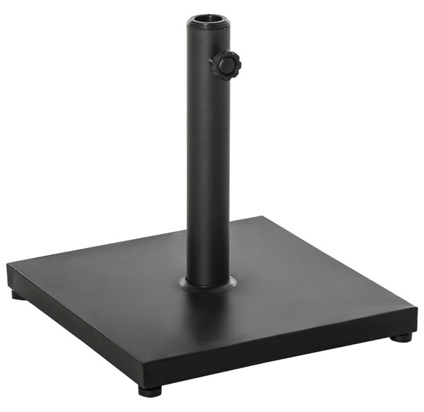 Outsunny Base per Ombrellone 13kg in Cemento con Finitura Lucida, 40x40x43cm, Nero|Aosom