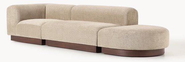 Chaise lounge componibile in teddy bouclé Natalie