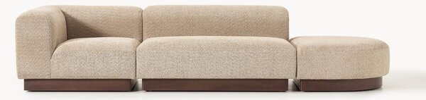 Chaise lounge componibile in teddy bouclé Natalie