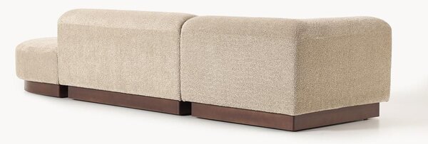 Chaise lounge componibile in teddy bouclé Natalie