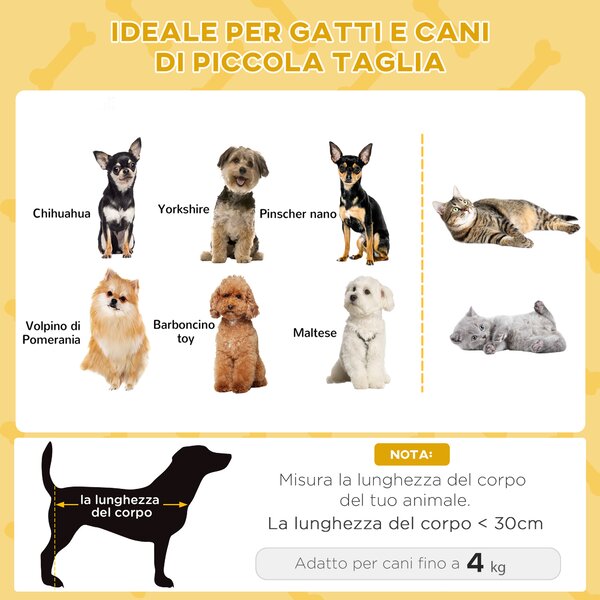 PawHut Lettino per Cani e Gatti di Piccola Taglia in Truciolato con Fondo Rialzato e Cuscino, Ø48x24.5 cm|Aosom