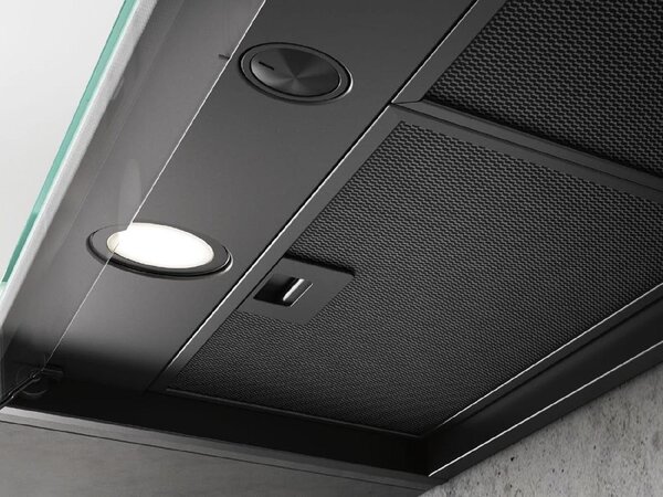 Elica Cappa Cucina Aspirante da Incasso Sottopensile Larghezza 90 cm colore Nero - PRF0172167 BOXIN LX/BL MAT/A/90