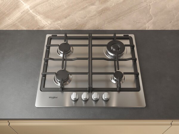 Whirlpool Piano Cottura a Gas 4 Fuochi da incasso 58 cm colore Acciaio inox - TGML 661 IX R