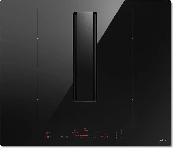 Elica Piano Cottura a Induzione con Cappa Integrata Aspirante 4 Fuochi Larghezza 60 cm in Vetro colore Nero - PRF0196211 NikolaTesla Alpha B BL/A/60