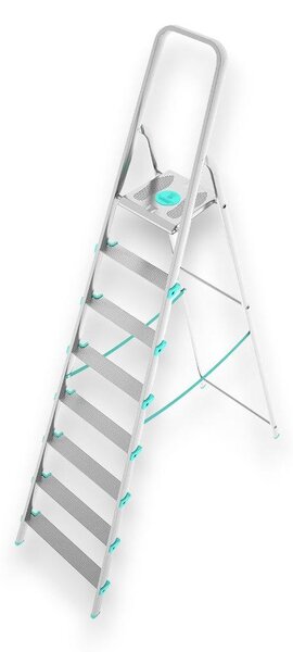 Scala multiuso alta in alluminio stabile e resistente con gradini antiscivolo e piattaforma ampia Libellula - 8 gradini - 56x140xH233 cm