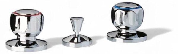Rubinetto per bidet con scarico automatico e piletta cromata 1" 1/4