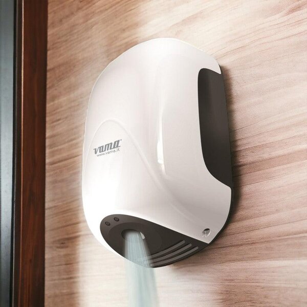 Asciugamani elettrico asciugatore mani Mini Eco Jet In Abs Bianco 900W Vama