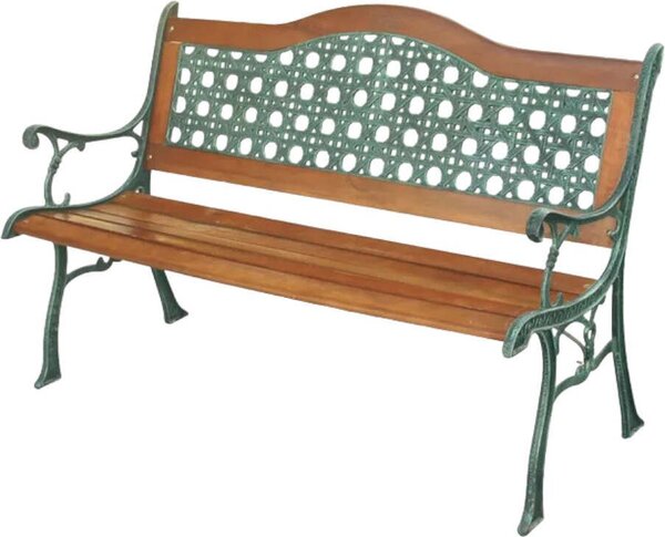 Panchina per esterno in Ghisa Rattan Arc 126x60cm Garden Deluxe Collection